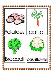 English Worksheet: Vegetables Flashcard