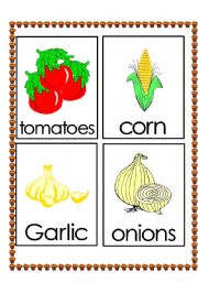 Vegetables Flashcard (1 of 2 set)