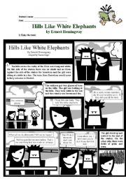 English Worksheet: ADAPTATION of Ernest Hemingways story FIRST PART **COMIC **STORY*