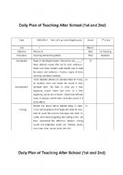 English worksheet: GRADE 1/2 LESSON PLAN