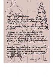 English Worksheet: Parts of speech puzzle