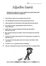 English worksheet: Adjective Search