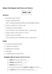 English Worksheet: Simple Past Regular Rules and Practice