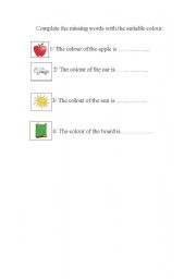 English worksheet: Colours