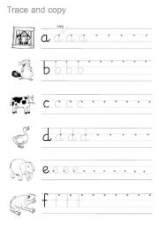 English Worksheet: trace and copy