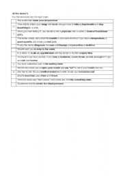 English worksheet: At the doctors