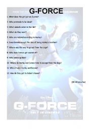 English worksheet: G-FORCE