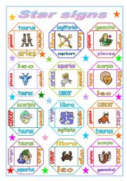 English Worksheet: Horoscope