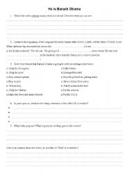 English Worksheet: He is Barack  Obama