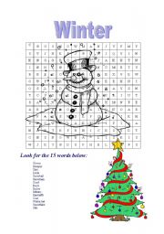 English Worksheet: winter