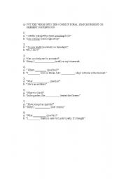 English worksheet: exercises on tenses 