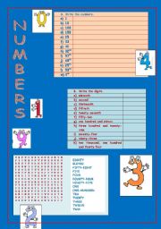 English worksheet: Numbers