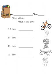 English Worksheet: What do you have?