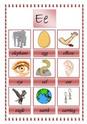 English Worksheet: picture dictionary E 