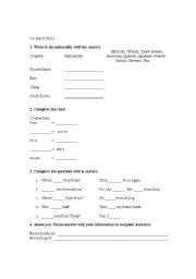 English Worksheet: Nationalities