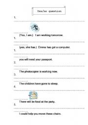 English Worksheet: Yes No Question