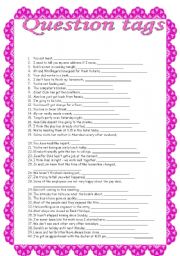 English Worksheet: Question tags