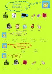 English worksheet: School Objects