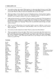 English Worksheet: Final Exam Topic Guide: Culture and Art for Slovak students