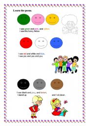 English Worksheet: a poem Colours