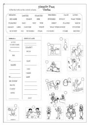 English Worksheet: Past simple most common verbs and pictures