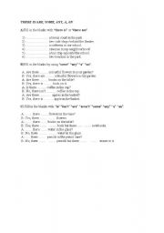 English Worksheet: there is/are, some, any, a, an