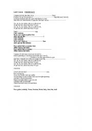 English Worksheet: LADY GAGA (2 songs)