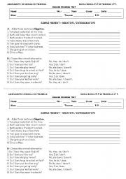 English Worksheet: SIMPLE PRESENT - AFFIRMATIVE + NEGATIVE