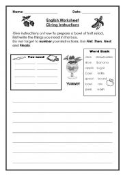 English Worksheet: Giving Instructions