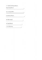 English Worksheet: order