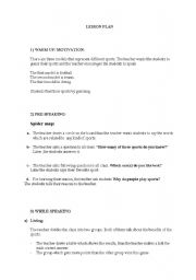 English Worksheet: speaking lesson plan