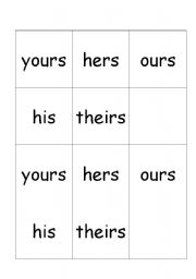 English Worksheet: possessive pronouns