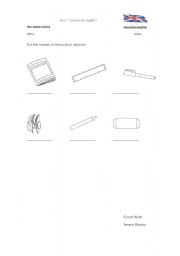 English worksheet: Classroom objects