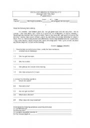 English worksheet: Written test