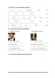 English worksheet: personal identification