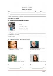 English Worksheet: Names and dates