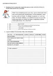 English Worksheet: Adverbs of frequency