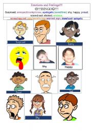 English Worksheet: Emotions & Feelings . Flashcards / 3 types of BINGO/ on 2 pages