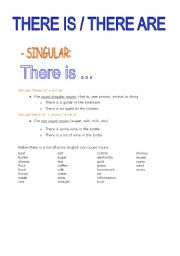 English worksheet: There is / There are