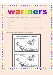 English Worksheet: warmers