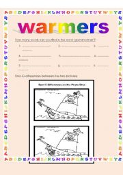 English worksheet: warmers