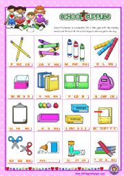 Classroom Objects And Symbols Set 8 Basic School Supplies