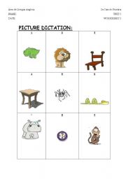 English Worksheet: picture dicatation