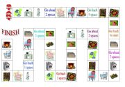 English Worksheet: Objects at home - board game