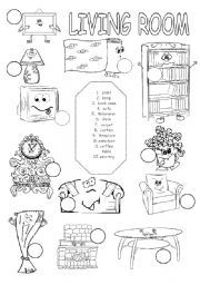 English Worksheet: Living room