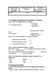 English worksheet: a test 