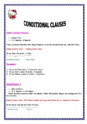 English Worksheet: conditional clauses zero and one