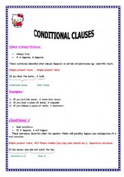 English worksheet: conditional clauses zero and one