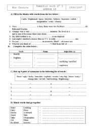 English Worksheet: tasks 