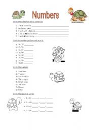 English Worksheet: Numbers